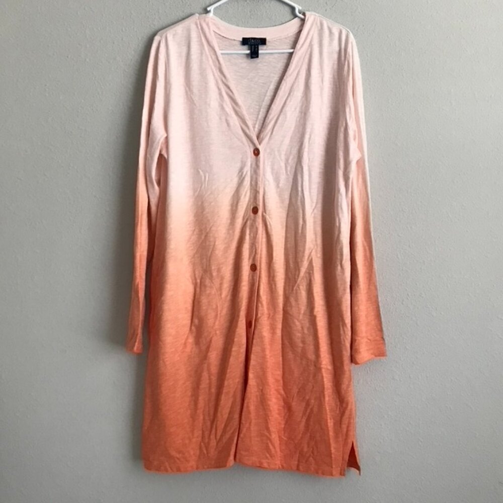 Denim & Co. By the Beach Dip Dye Knit Cardigan - Pink (Sz) a596368